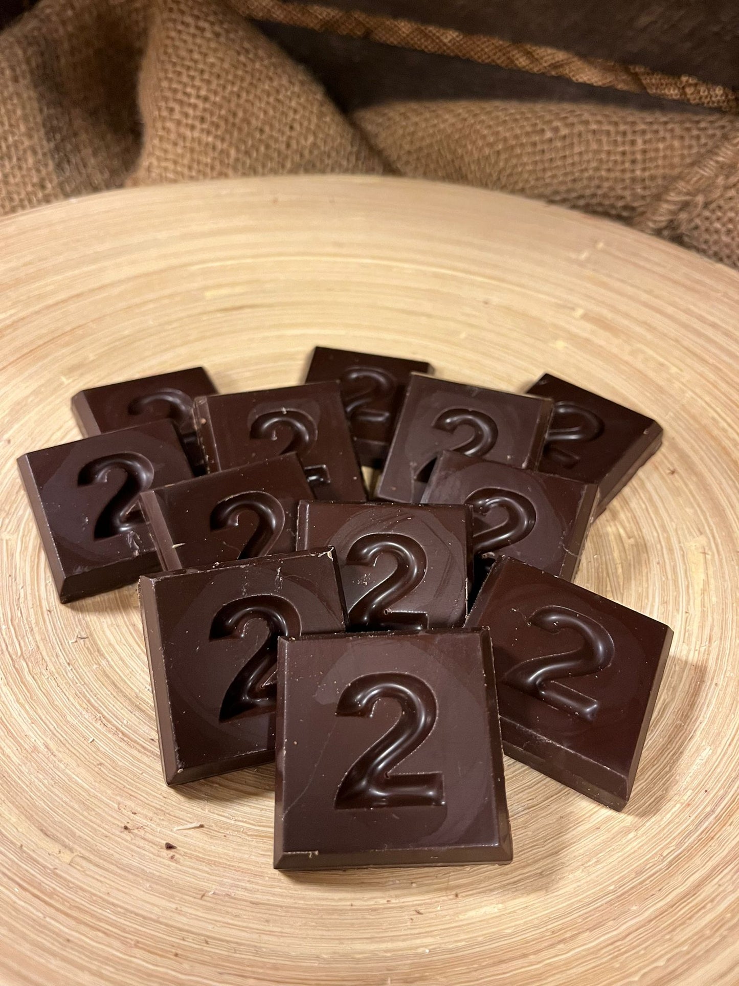 2 Jahre / Zahlen-Schokoladestückchen 32 Stück