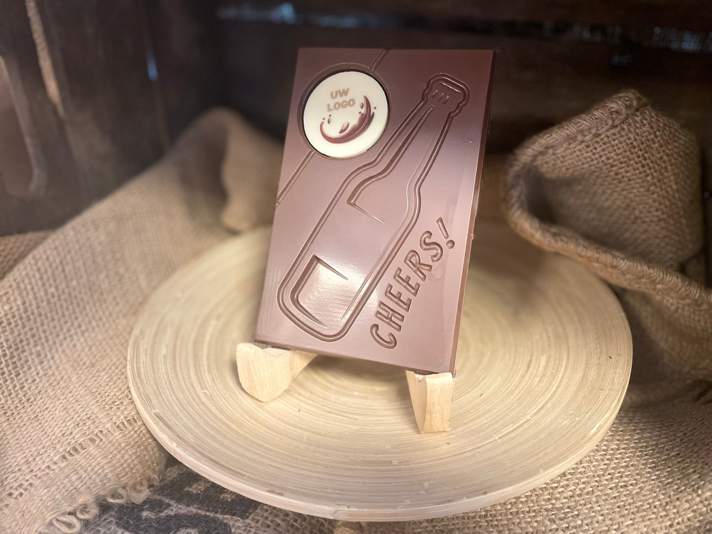 Bierflasche Cheers Schokoladentafel mit Druck / Logo