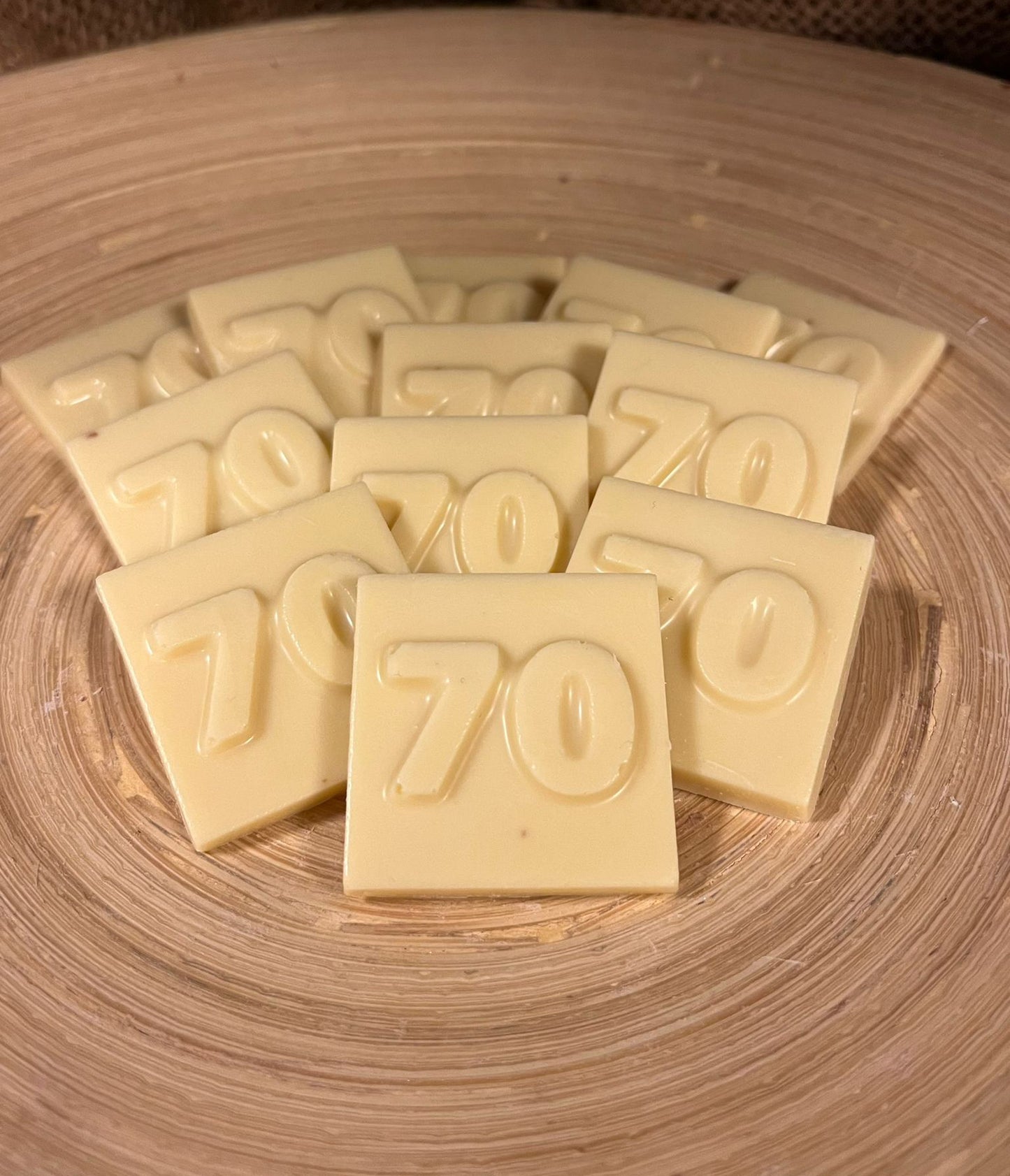 70 Jahre / Zahlen-Schokoladestückchen 32 Stück