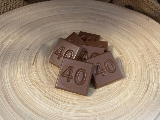 40 Jahre / Zahlen-Schokoladestückchen 32 Stück