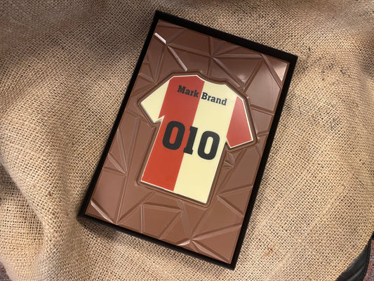 Chocolade tablet voetbalshirt A4 eigen design (geen profclubs)