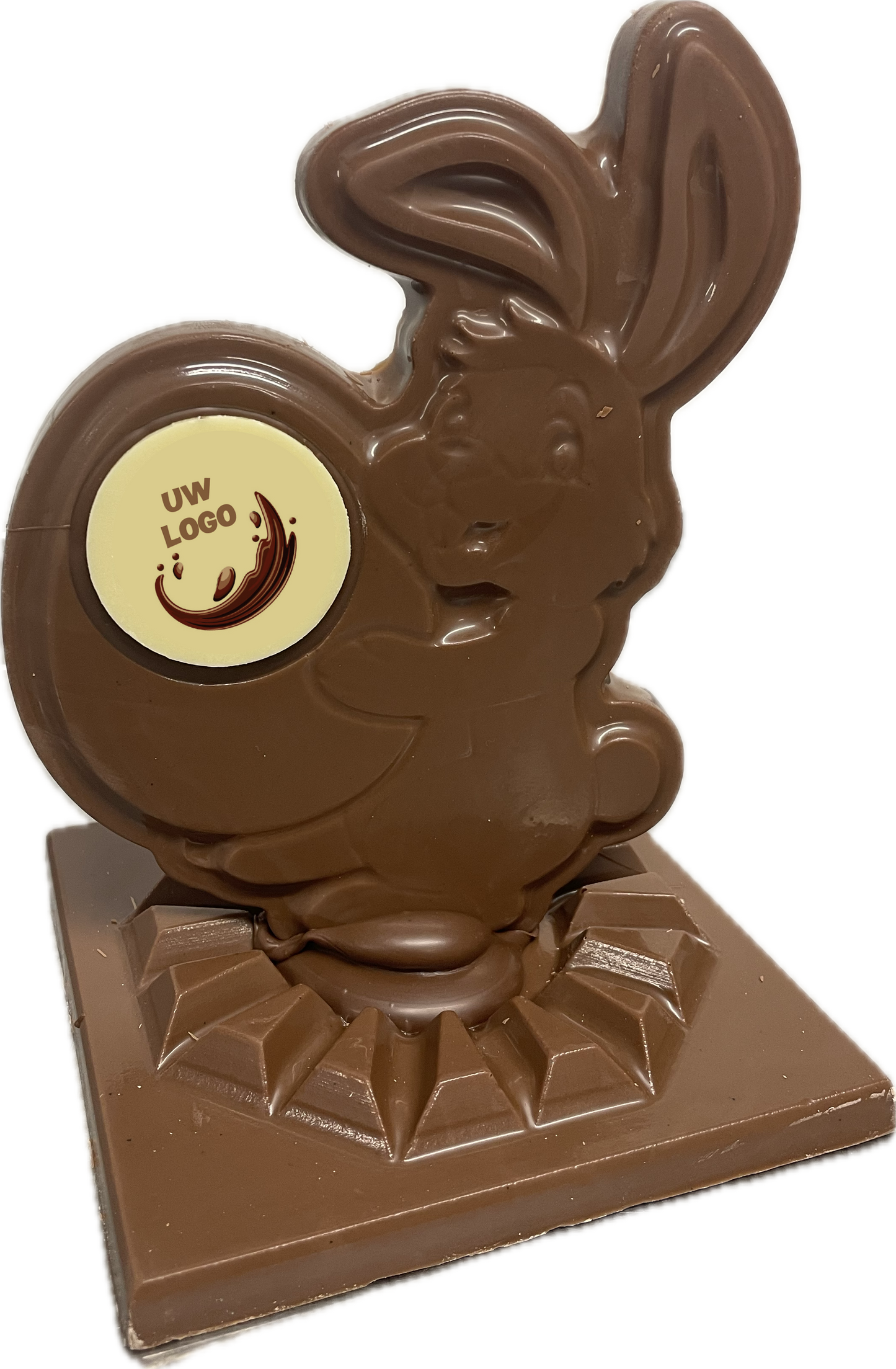 Stehender Osterhase mit Logo
