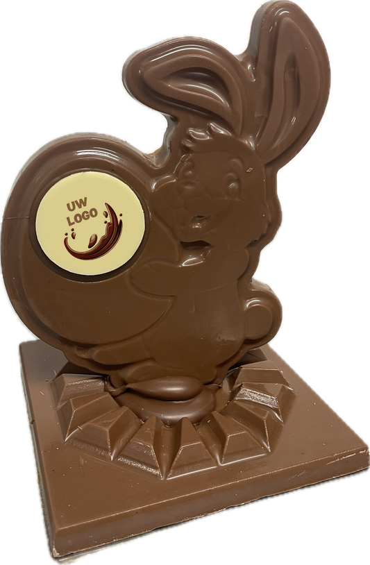 Stehender Osterhase mit Logo