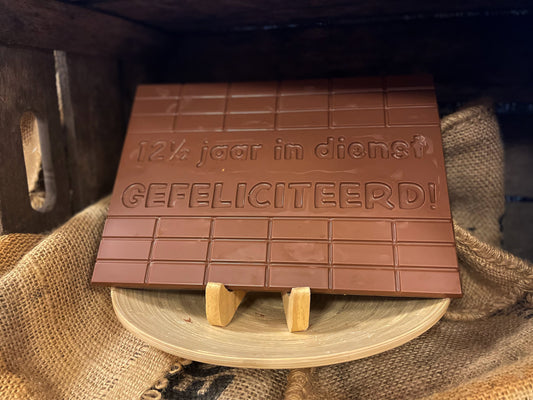 Chocoladetablet 12,5 jaar in dienst