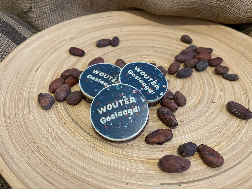 Chocolade rondjes met print 20 stuks