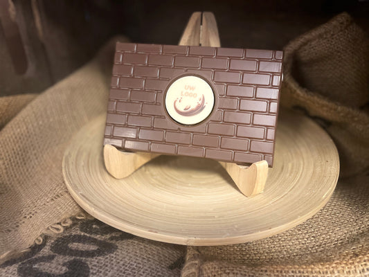 Chocolade stenen muur met logo