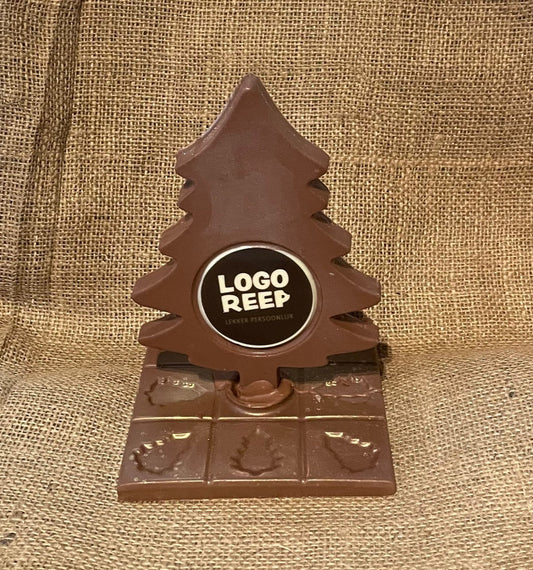 Chocolade kerstboom op voet
