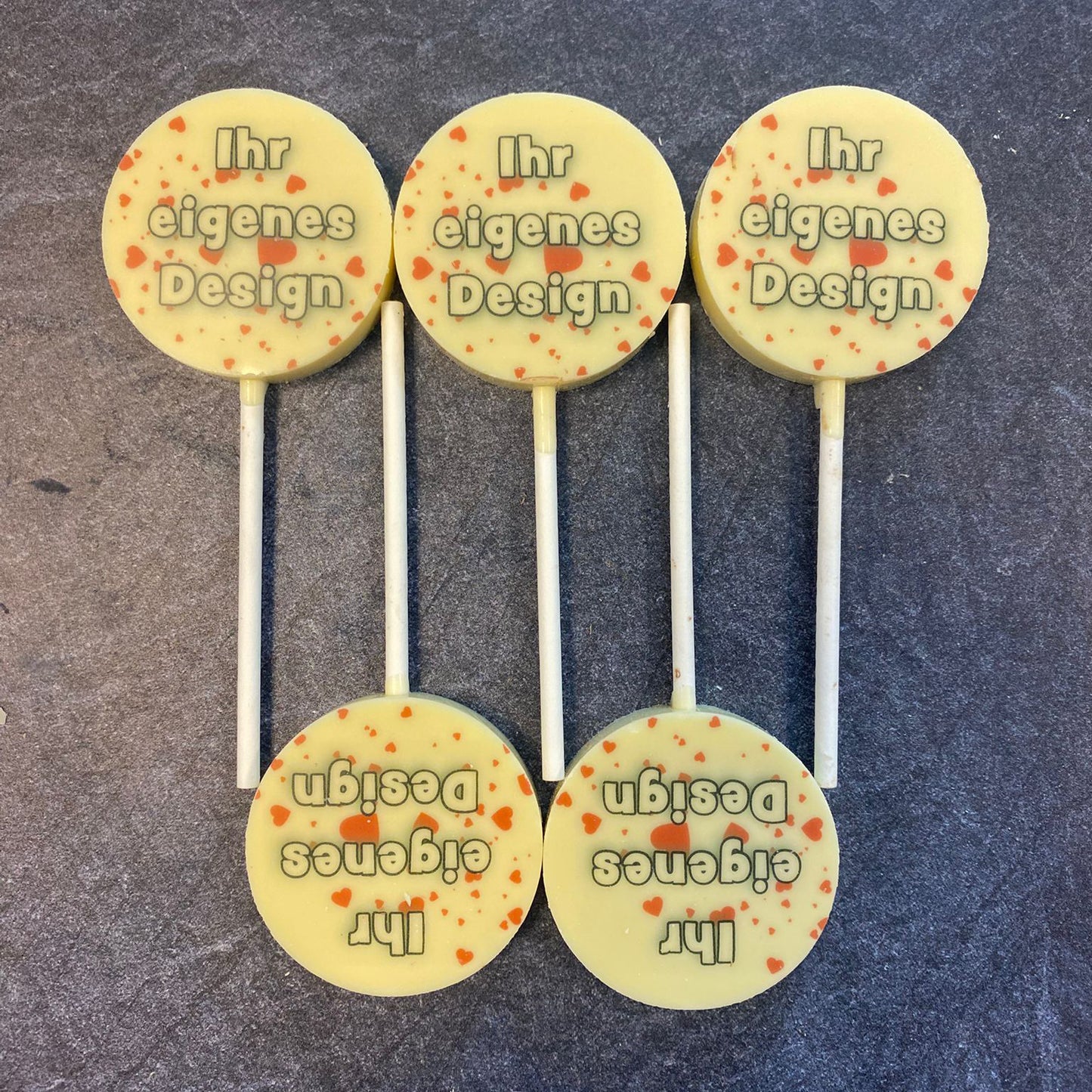 Schokoladen-Lutscher mit eigenem Aufdruck oder Logo (pro 14 Stück)
