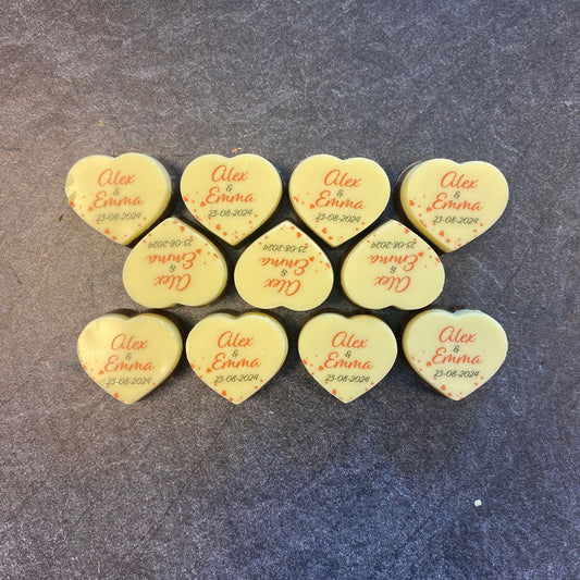 Personalisierte Herzpralinen